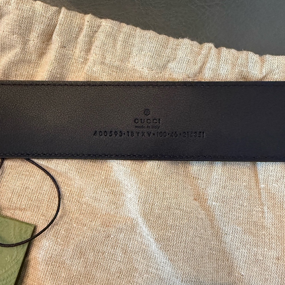 Gucci GG Marmot Men Black Leather Belt - Picture 3 of 5